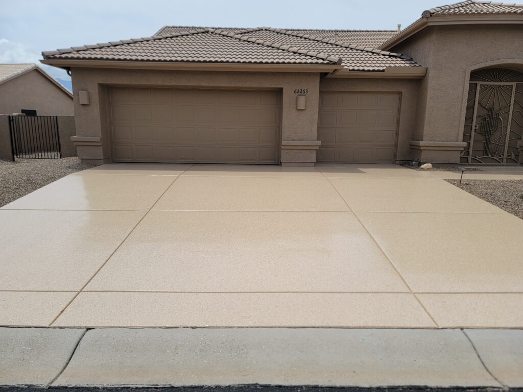 Driveway leading to closed garage