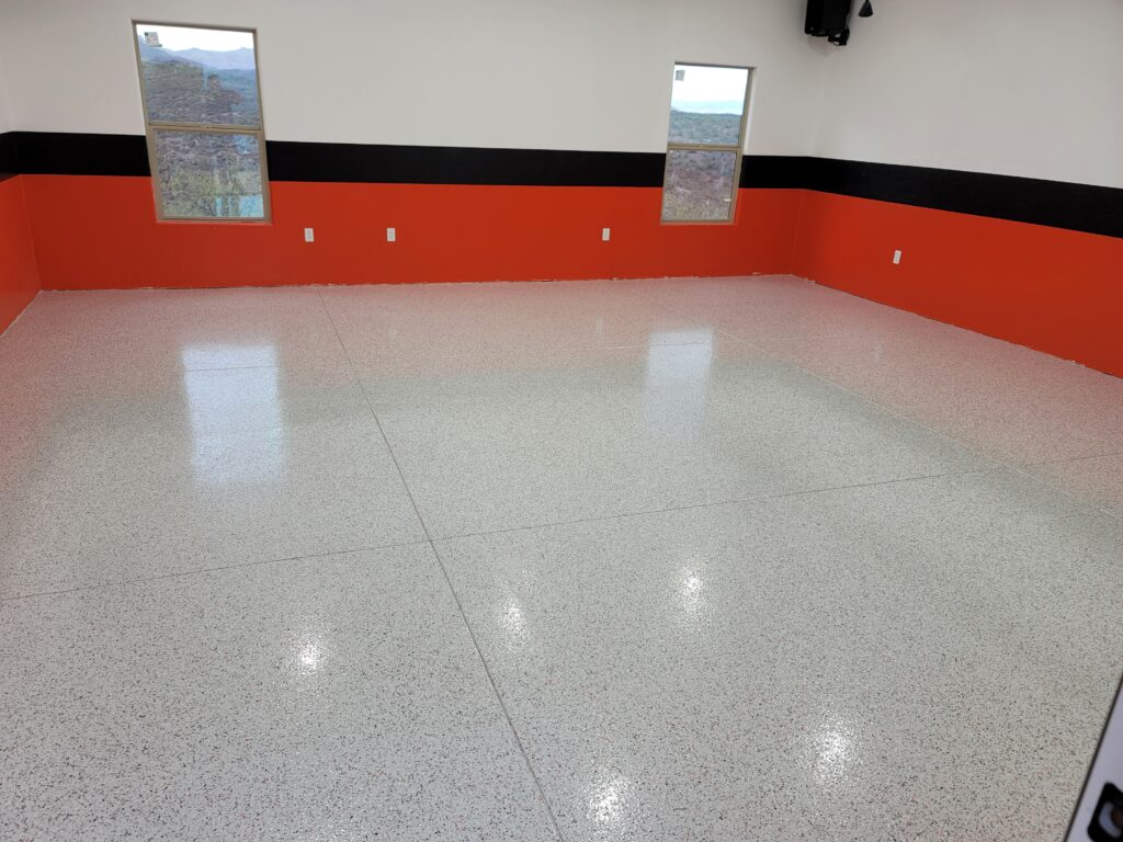 Polished garage floor